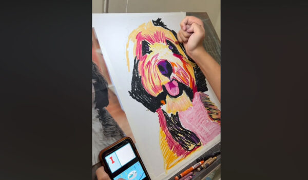 vidéo d'un jeune autiste qui dessine un chien