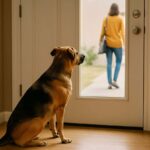 chien anxieux du départ de son maitre