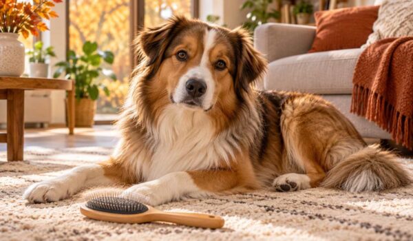 mue d'automne poils chien