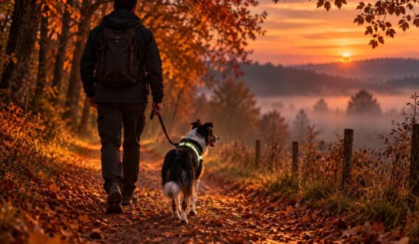 promener son chien en automne