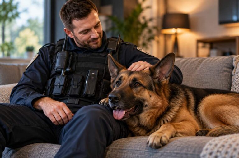 les chiens aident les policiers à se concentrer