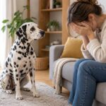 chien qui regarde son maitre pleurer
