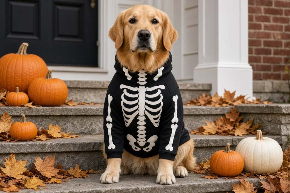 déguisement chien squelette