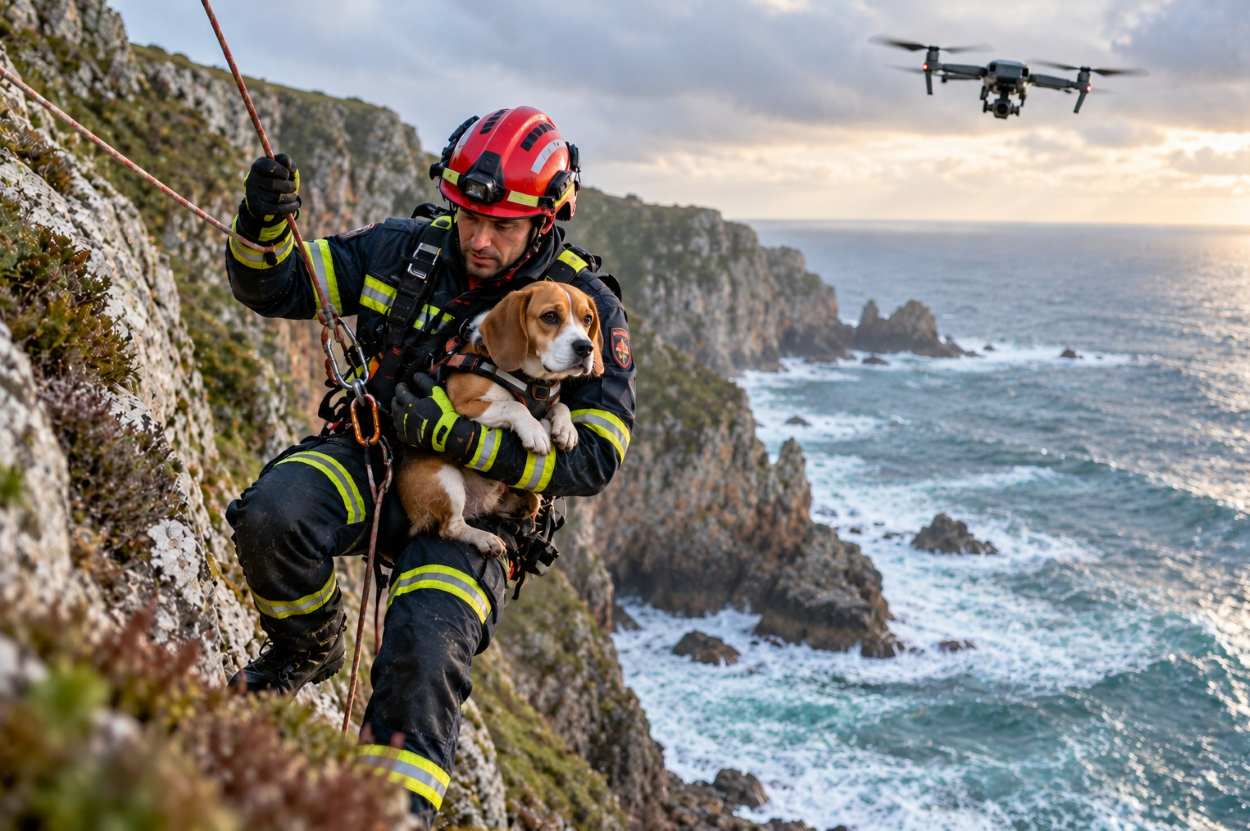 san francisco sauvetage chien falaise